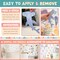 Cat and Flower Wall Decals - Removable & Reusable Wall Stickers, Peel and Stick Wall Decor for Kid's Rooms and Nurseries